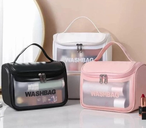 واش بگ صندوقی و کیف لوازم ارایش زنانه زیپ دار سایز بزرگ